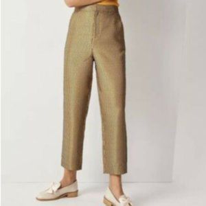 NWT Maeve by Anthropologie Gold Metallic Jacquard Weave Pants Small
